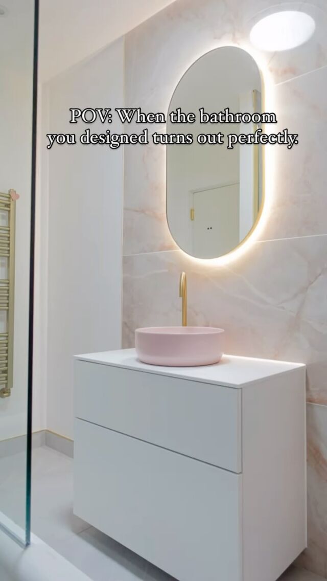 This really couldn’t have turned out any better 💛

IN LOVE with this gorgeous gold and pink space. This was the client’s daughters bathroom hidden within her bedroom, with a rectangular space to work with so things needed to be just so 👌🏻 and this gorgeous bathroom definitely turned out more than that 🤌🏻

Designed and supplied by us. Double tap if you love this beauty 💛

#pinkandgold #pinkandgoldroom #bathroomideas #ensuiteideas #pinkbasin #goldbrassware #pinktiles #showering