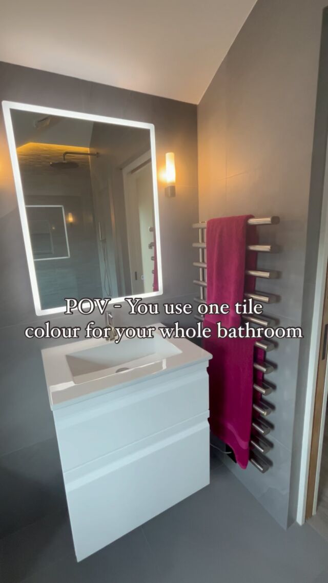 Sometimes one colour for the majority of the bathroom just works! 

Double tap if you agree 💗

#bathroominstallation #greybathroom #greybathrooms #walkinshower #showerspace #bathroomshowroom #greytile #greytiles